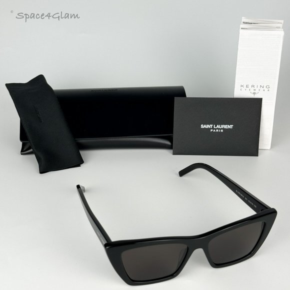 NEW Saint Laurent SL276 MICA 001 Black Gray Cat Eye Women Sunglasses - Picture 5 of 12